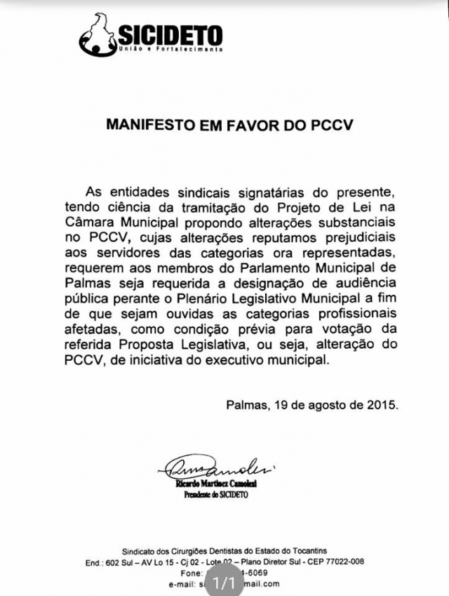 MANIFESTO PCCV PALMAS